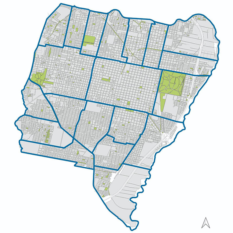 Mapa de Distritos de San Miguel de Tucumán